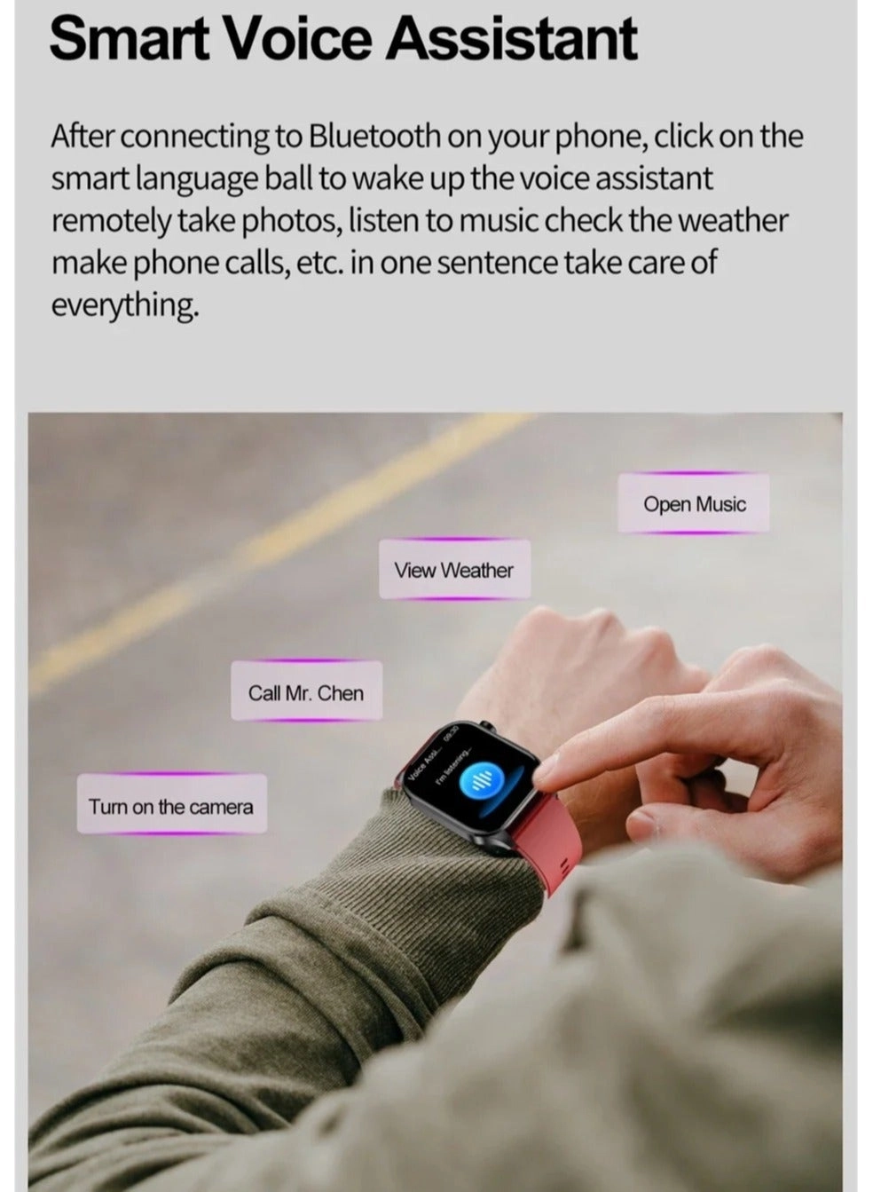 Glucose Monitoring Smart Watch - ECG Bluetooth Call SpO2