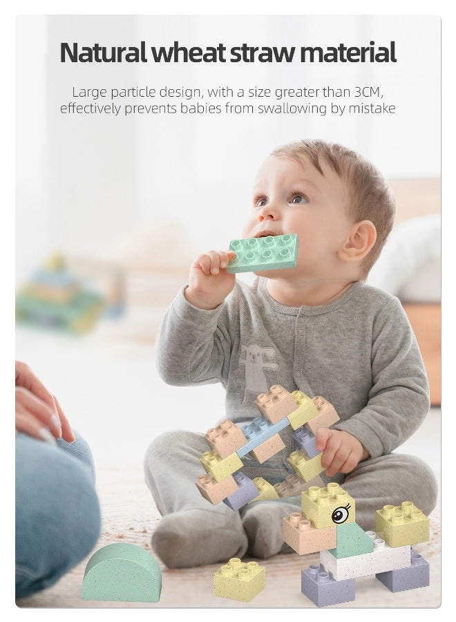 Large Particle Straw Building Blocks - Eco-friendly straw Parent-child assembly