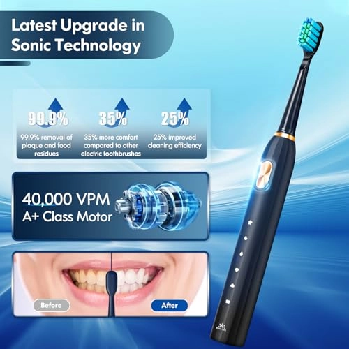 Sonic Toothbrush - 5 Cleaning Modes 9 Brush Heads
