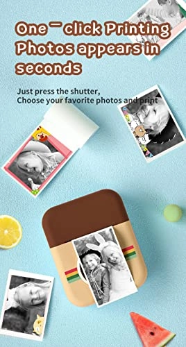 Instant Print Camera - 12MP 2.4-inch IPS HD Zero Ink Printing