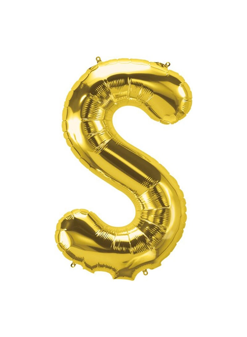 Party Time Trading LLC Letter S Shaped Party Decorative Foil Balloon - 16inch Multicolor
