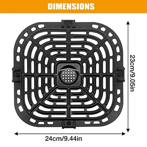 Air Fryer Tray - stainless steel rubber 1 x hot air fryer tray. 8 x air fryer rubber buffers.