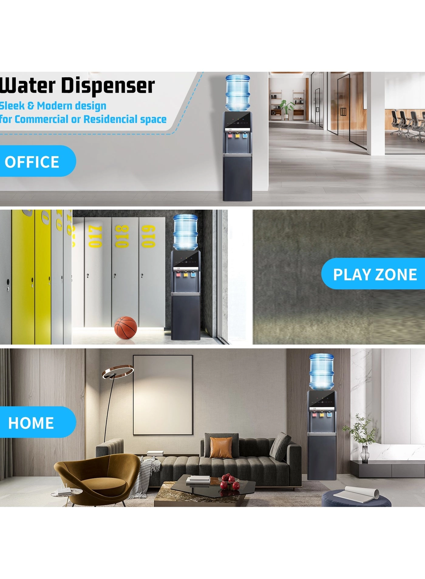 Freestanding Top Loading Bottled Water Dispenser - 3 L