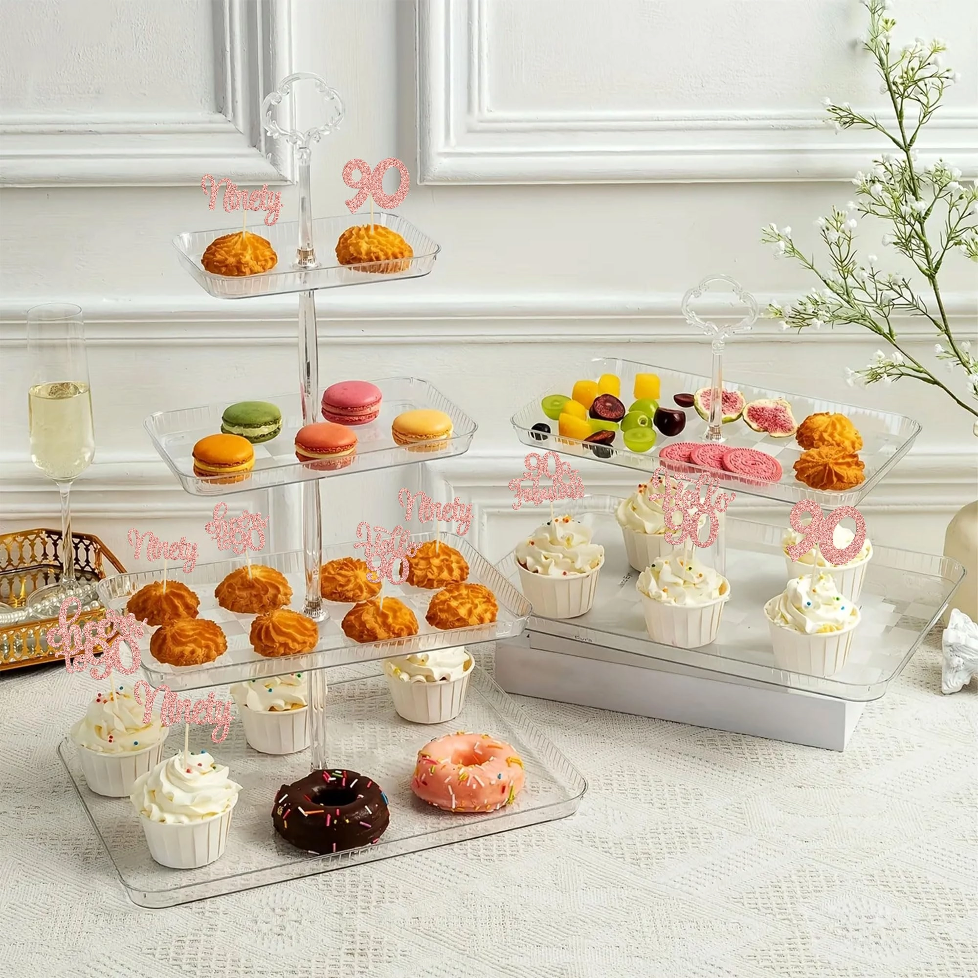 Happy 90th Birthday Cupcake Toppers - 30.0 count Birthday