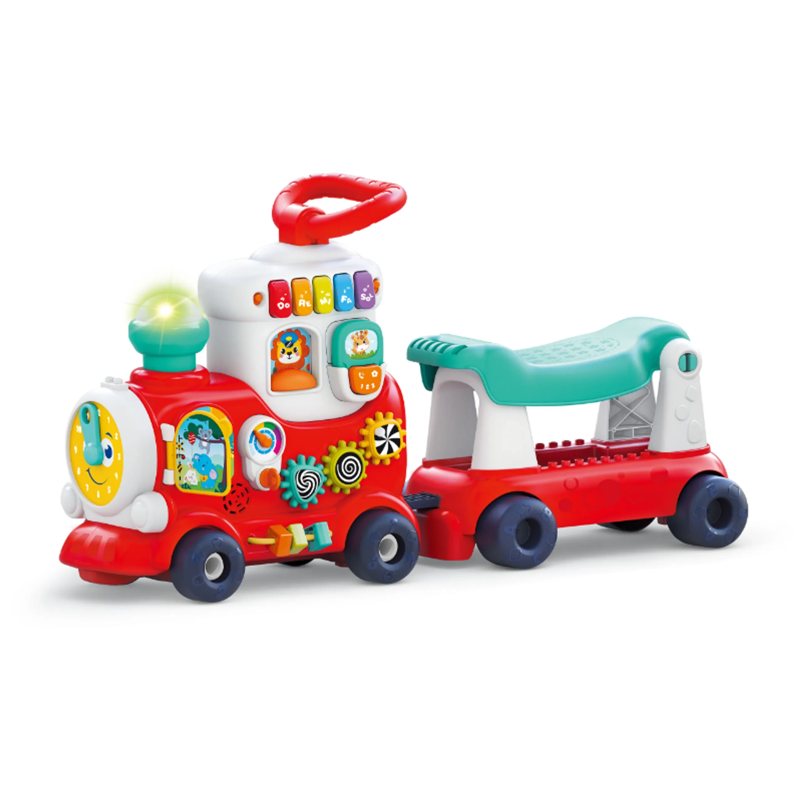 HOLA Push Walker And Ride On Learning Train - 12 months+ Multi Colour
