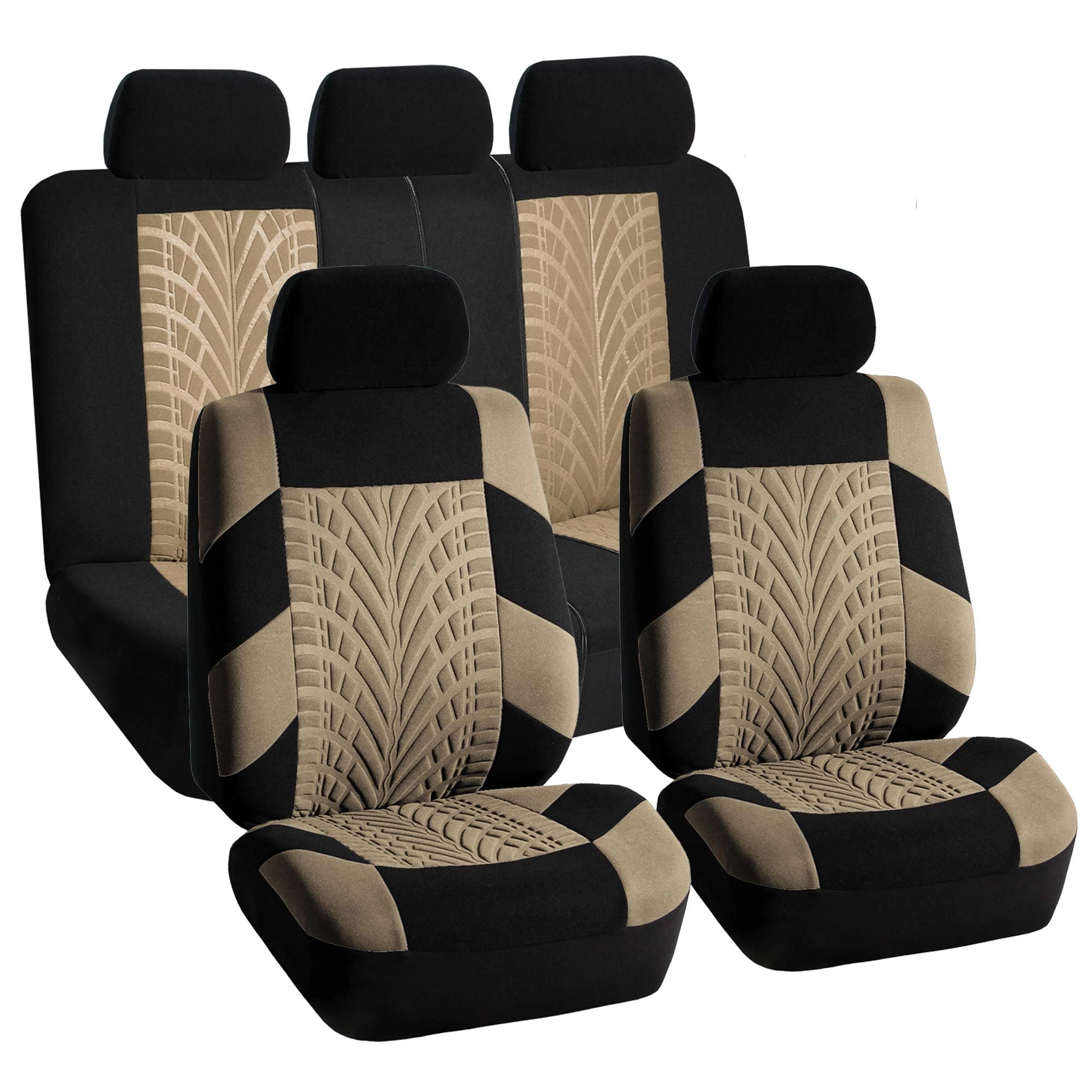 FH Group Full Set Travel Master Car Seat Covers - Universal Fit Orange