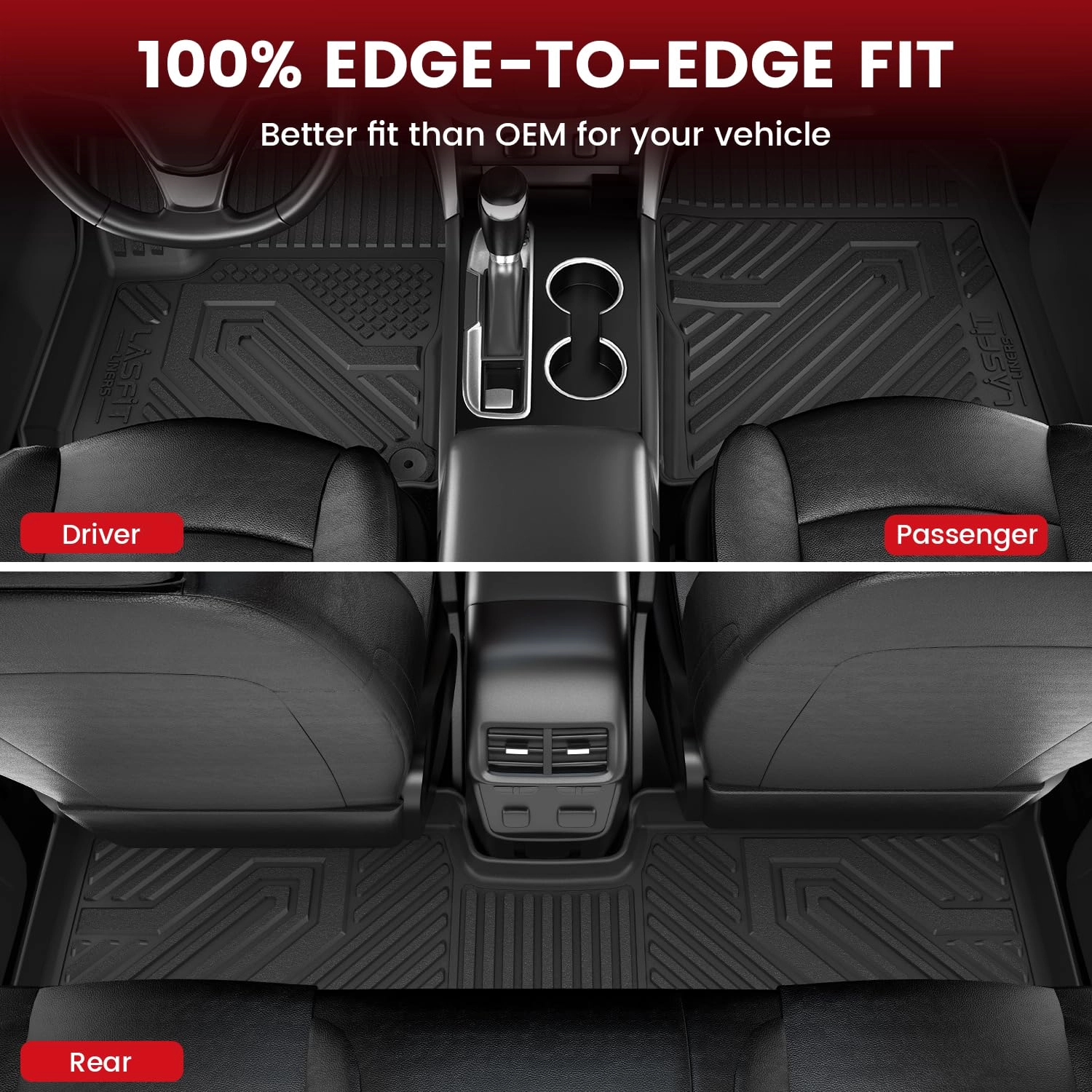 Floor Mats for Chevrolet Chevy Equinox/GMC Terrain - 2018-2024 All Weather TPE Custom Fit