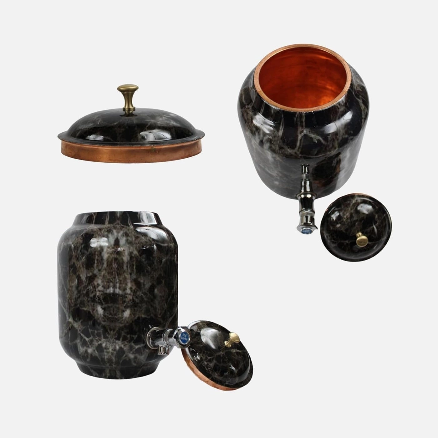Black Marble Water Dispenser Combo