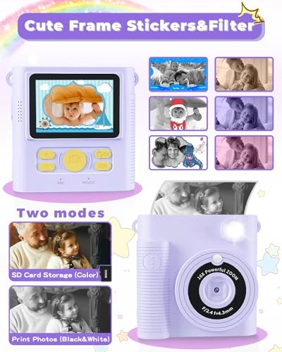 Kids Camera - Instant 32GB Pink