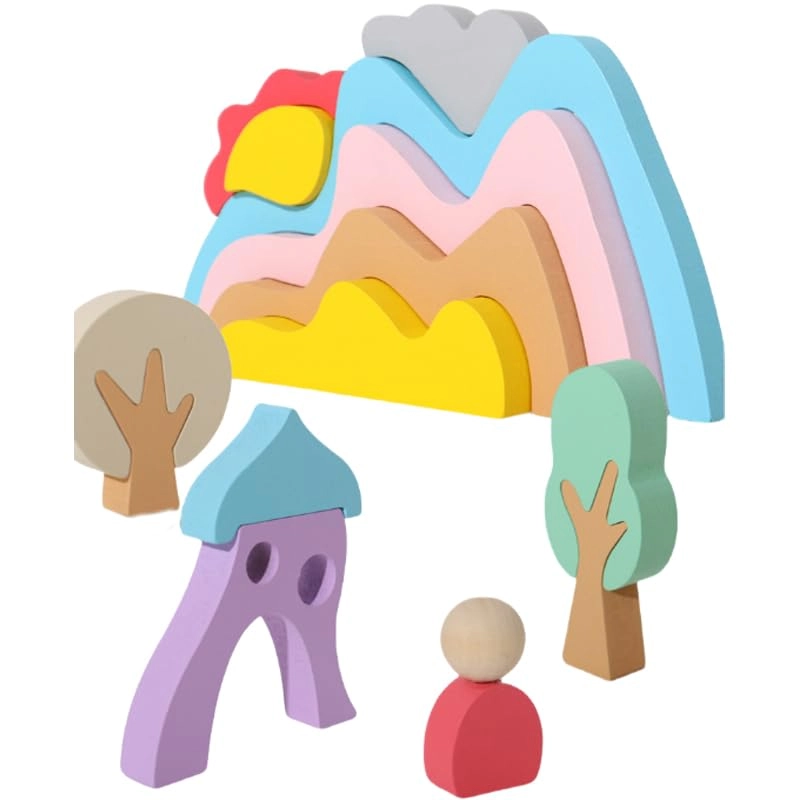 Wooden Rainbow Geometric Puzzle - 18 months - 3 years