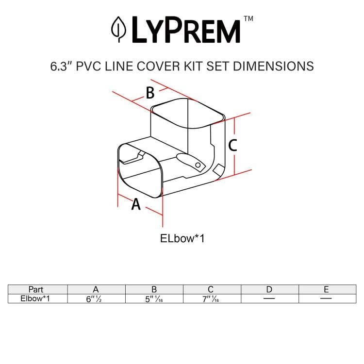Line Cover Kit - mini split or central AC system ranging from 7000 BTU to 24000 BTU