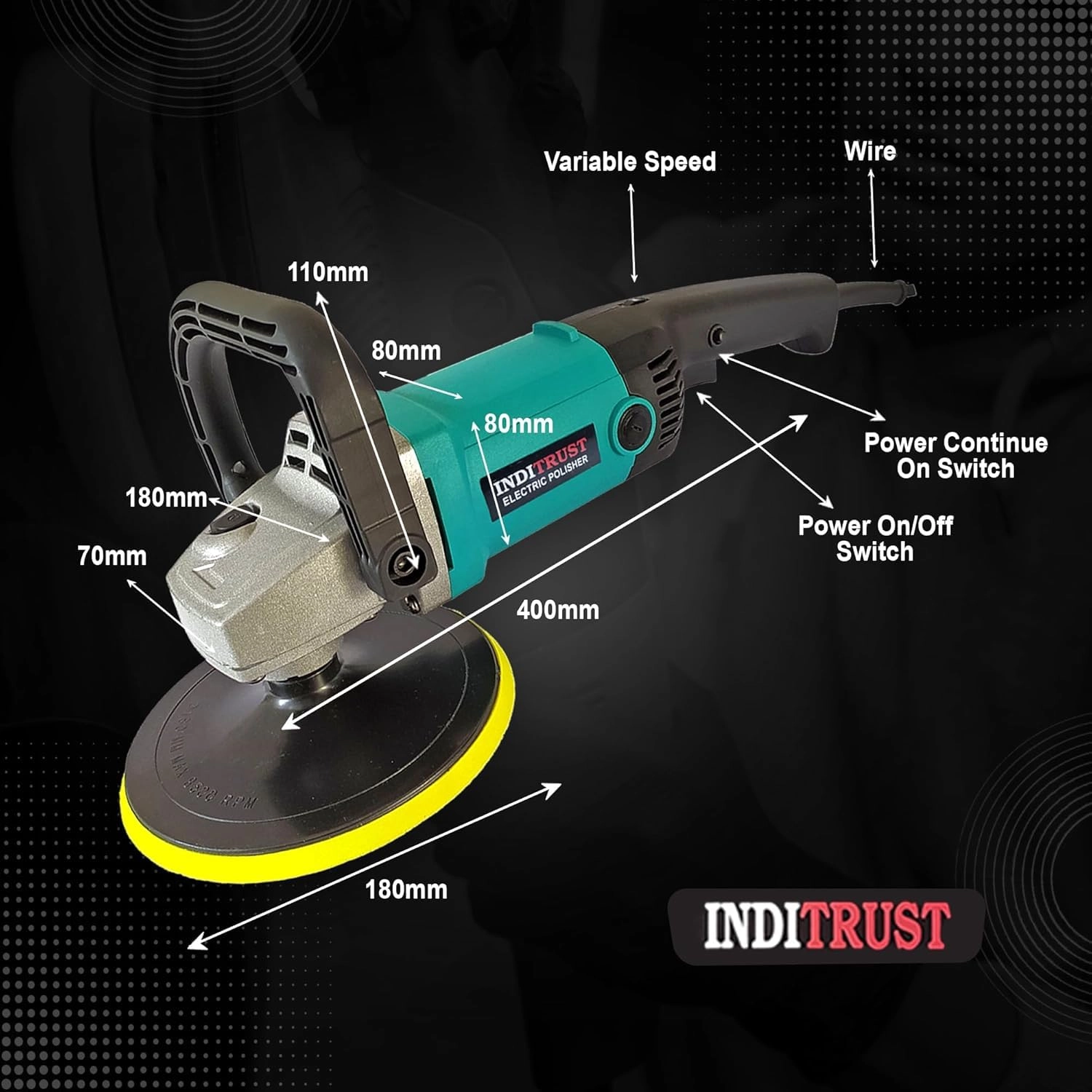 Electric Car Polisher - 1500W 180MM