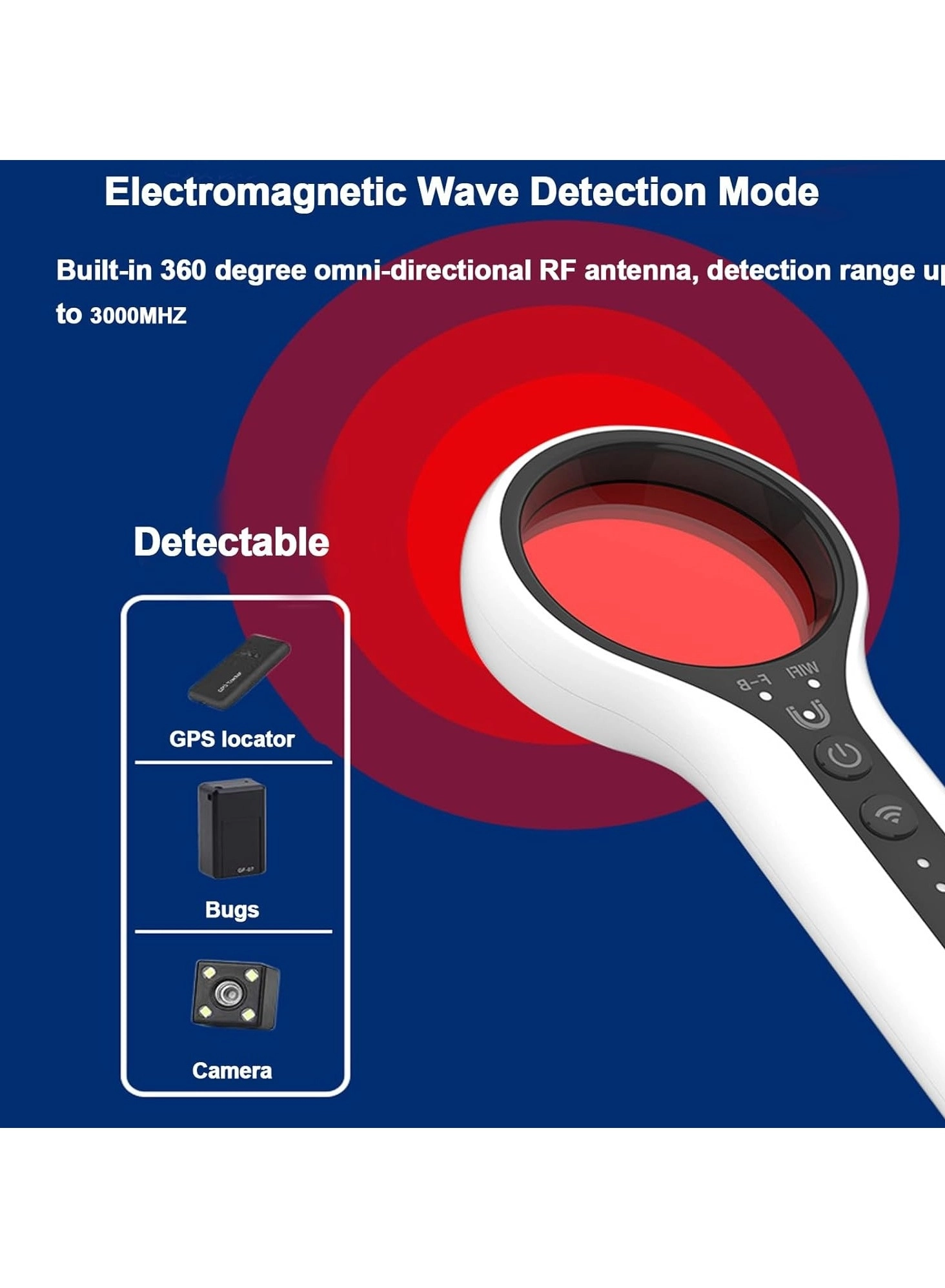 Hidden Camera Detector - Display Screen 5 Sensitivity Levels 4 Modes