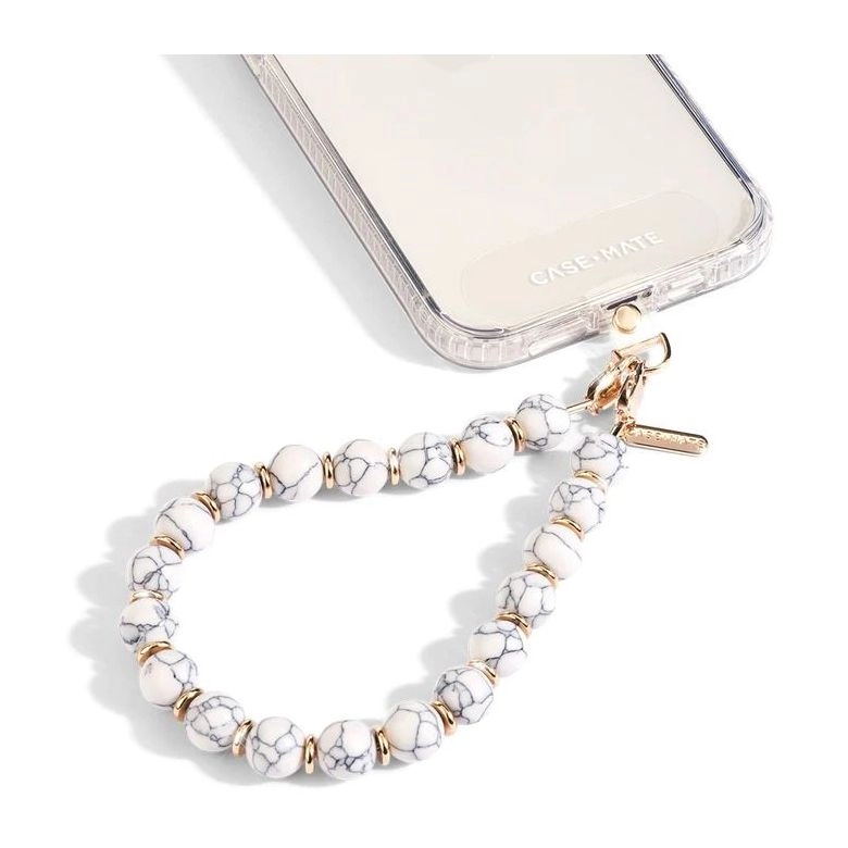 Case-mate Phone Wristlet - White Marble Metal