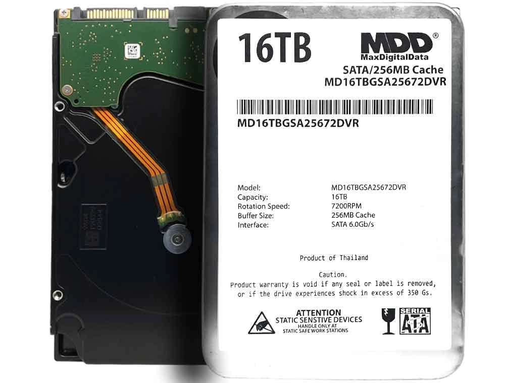 MaxDigitalData MDD (Renewed) 3.5" 7200rpm 256MB SATA 6Gb/s (MD16TGSA25672DVR) - 16TB