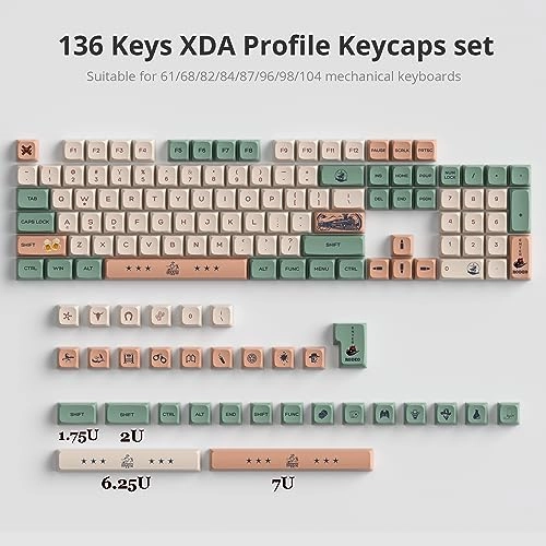 XDA Profile PBT Keycaps - US Layout USB