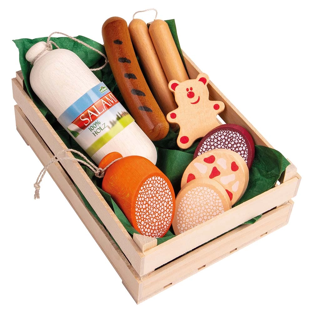 Erzi Wooden Sausages Toys - Suitable for 3 years and above 9 pieces