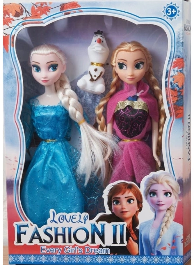 Disney Elsa Doll + Anna Doll + Olaf Figure - Ages 3+