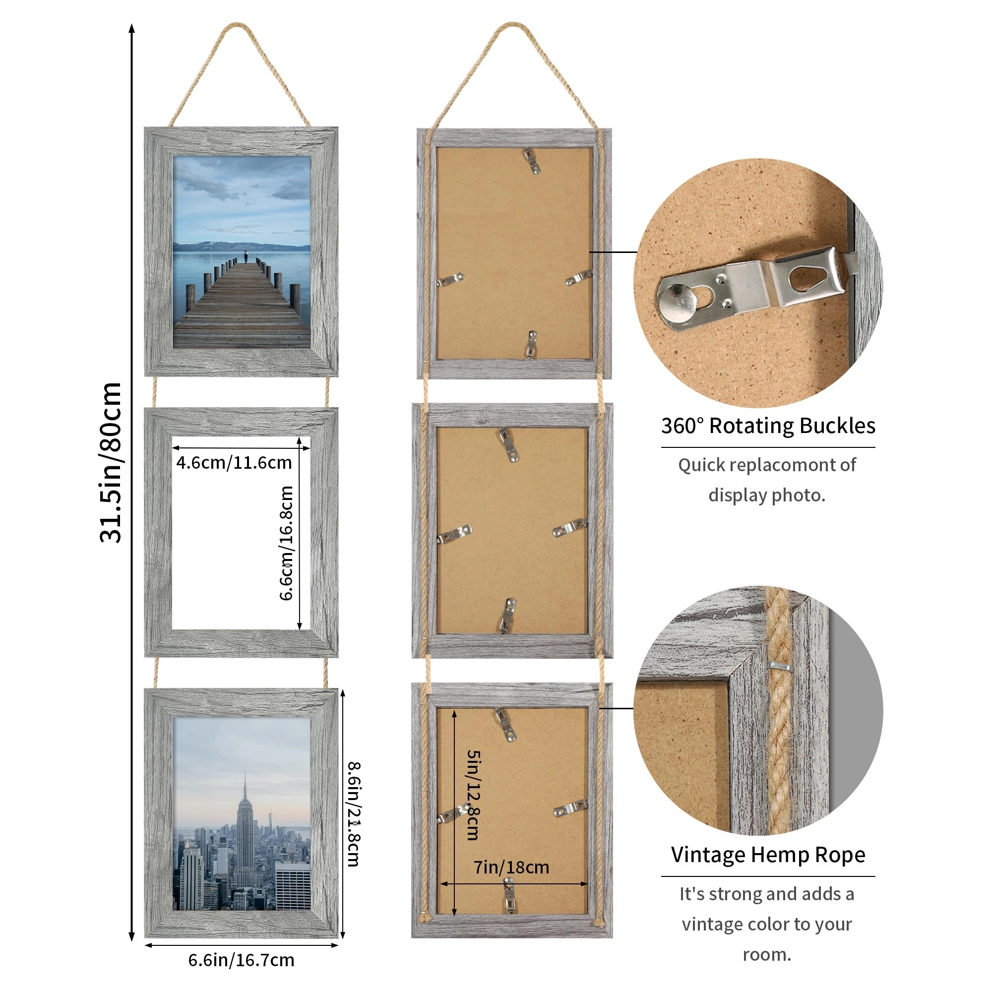 Collage Picture Frames - 5x5 in 3 Opening