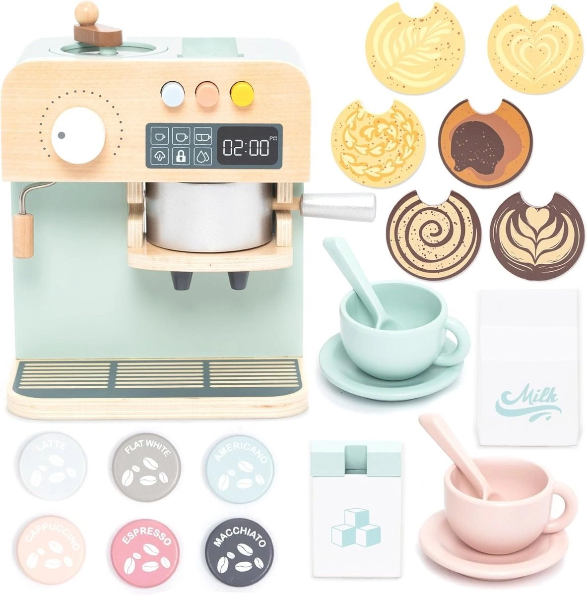 Wooden Children Coffee Maker Pretend Play Set - 23 pcs (FP-2104-59)