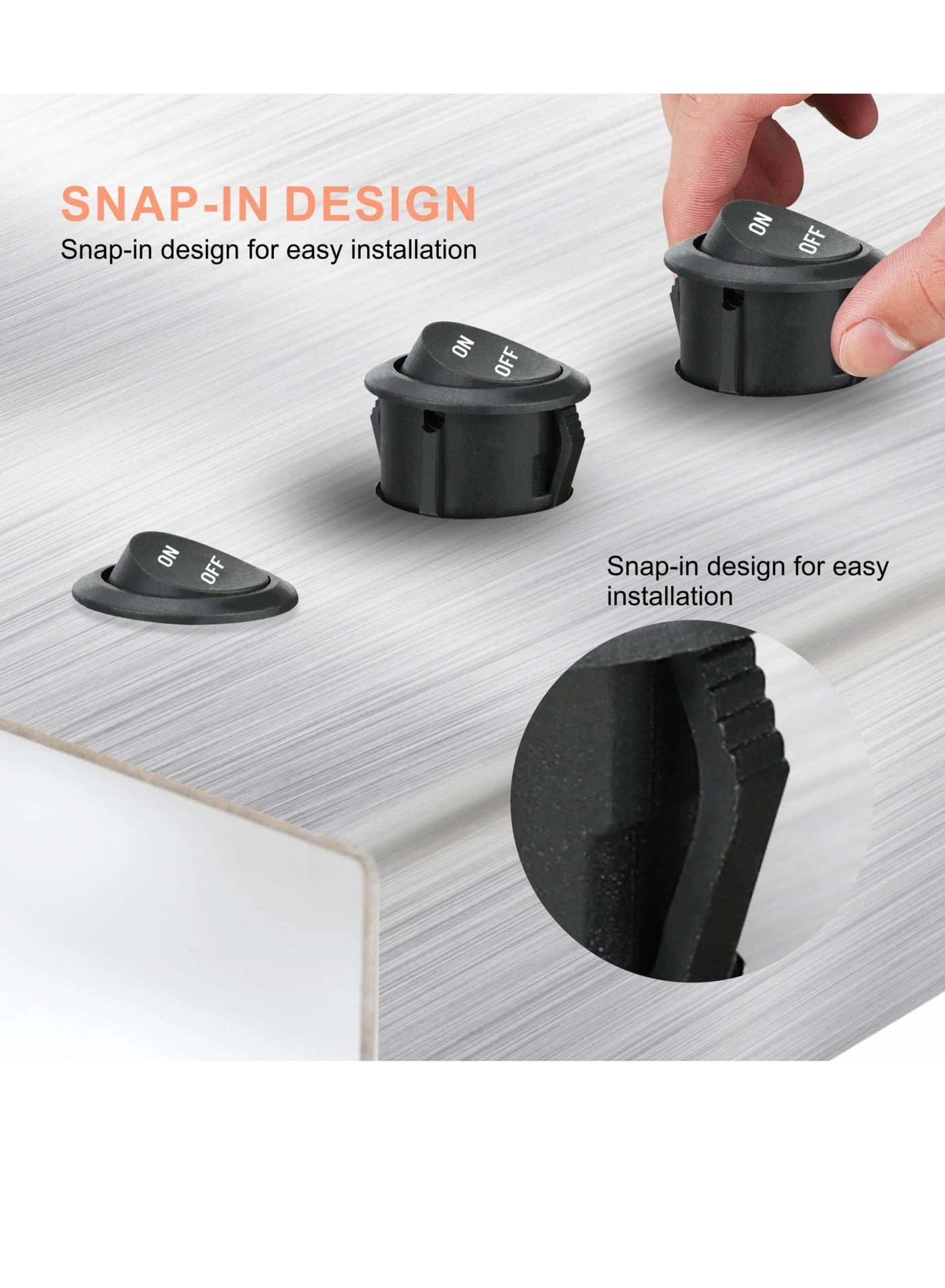 KCD1 Mini Round Rocker Switch - 10 pcs