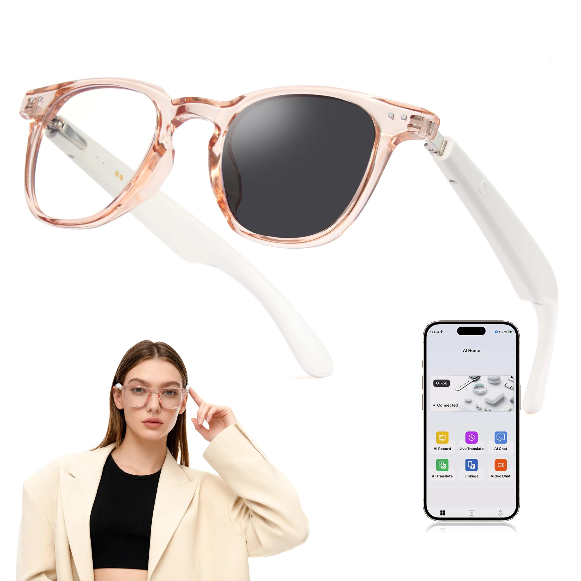 Cyxus AI Smart Photochromic Glasses - 1 GB