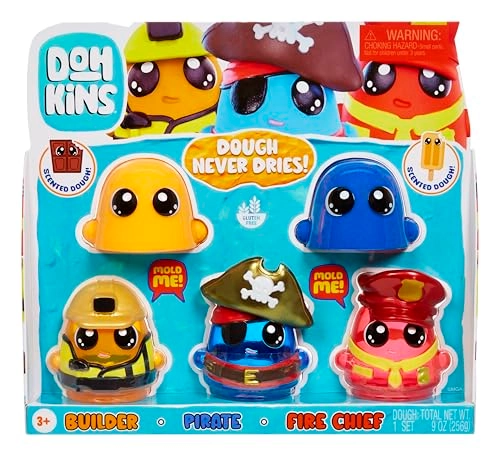 DohKins Hero Pack - Builder + Pirate + Fire Chief (123040-EUC) 3 pcs