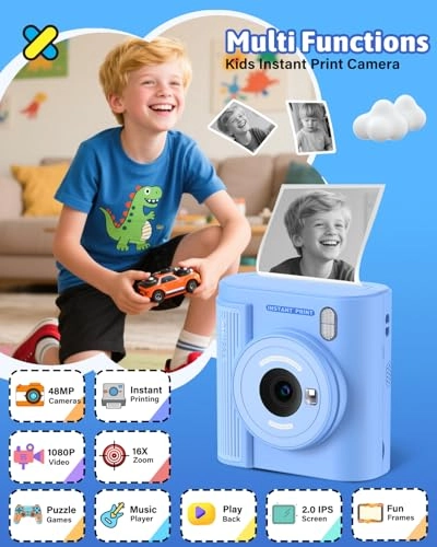 Kids Camera - Instant Print Thermal 48MP