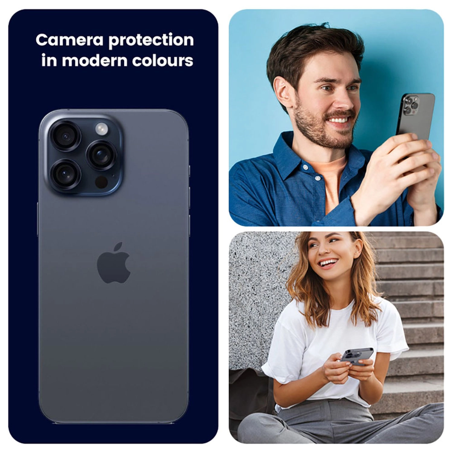 Clear Anti-Fingerprint Camera Lens Protector for iPhone 16 Pro