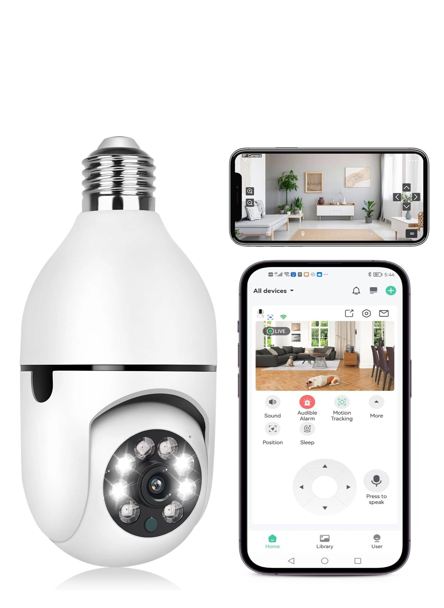 KASTWAVE Light Bulb Security Camera 3MP