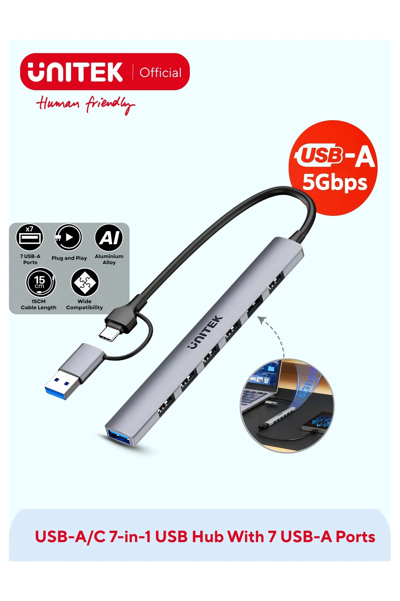 USB 3.0 Hub - 7 Ports Powered