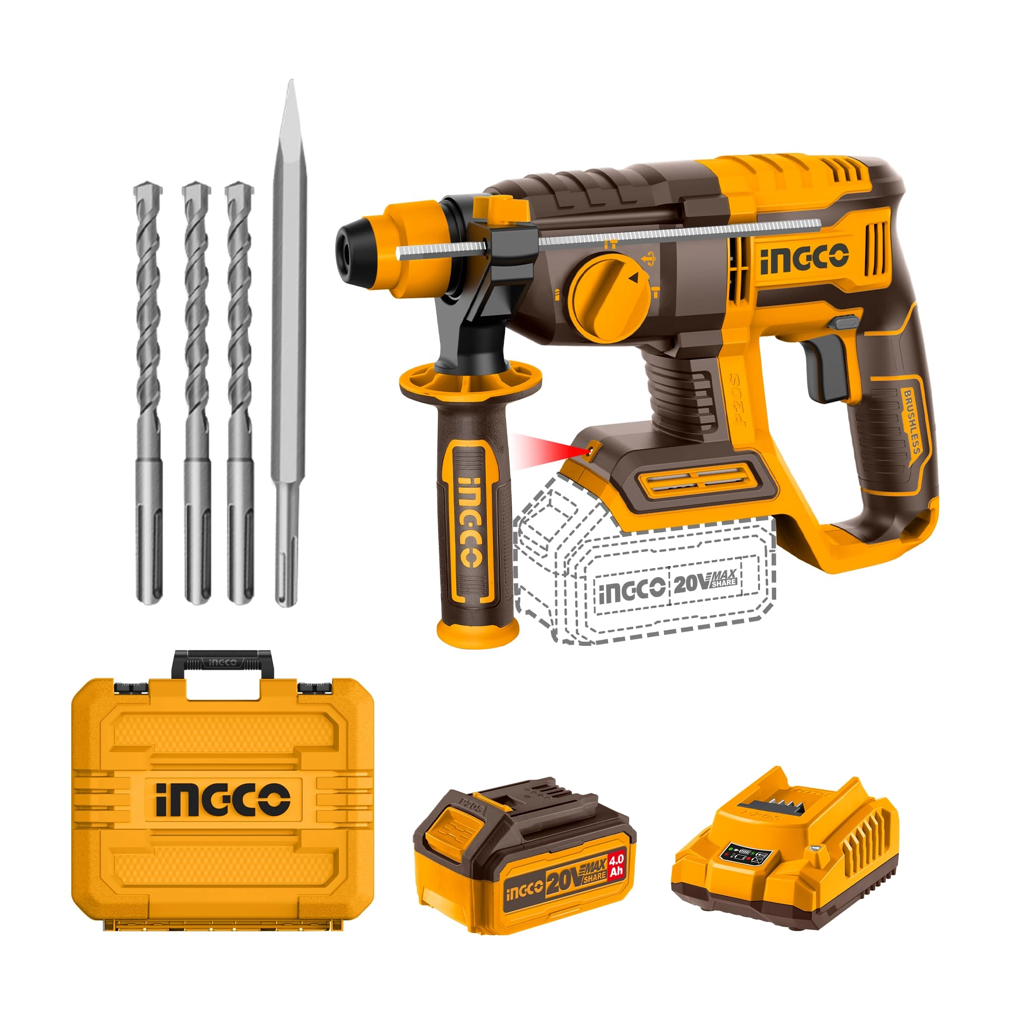 Ingco Cordless Hammer Drill - 4.0Ah