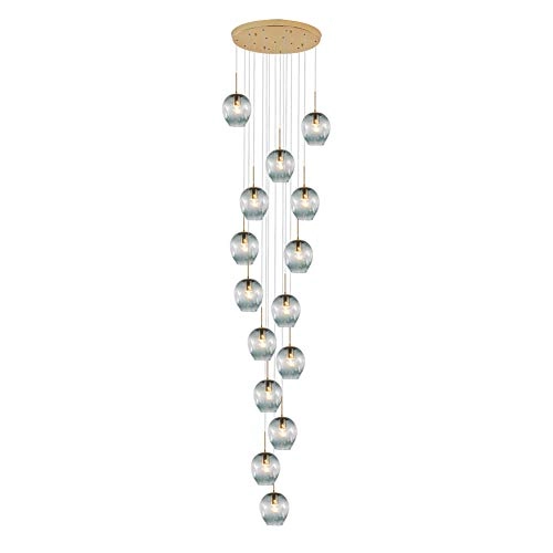 Minimalist Glass Bubble Ball Chandelier - E27 8 heads Gradient smoke gray lampshade