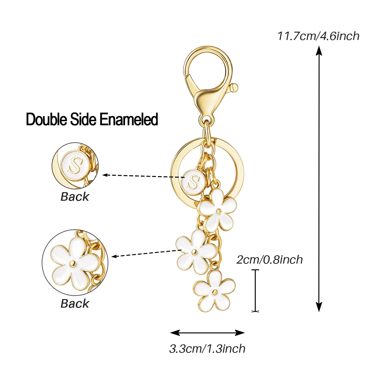 Initial Keychain - Floral