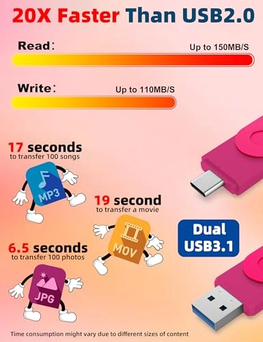 USB C 3.1 Dual Flash Drive - 512GB