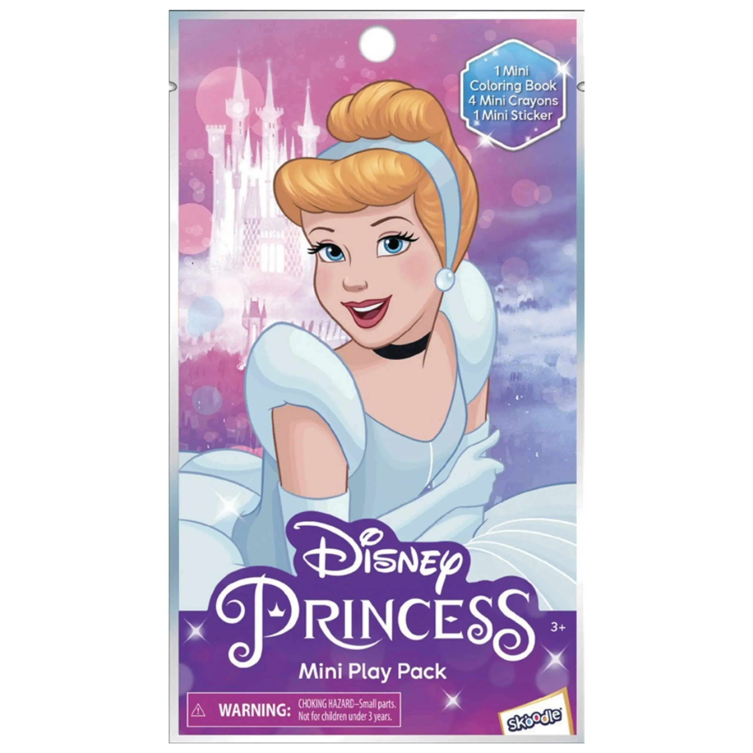 Cinderella Mini Play Pack - 8-Page Coloring Book 4 Mini Crayons Ages 3+