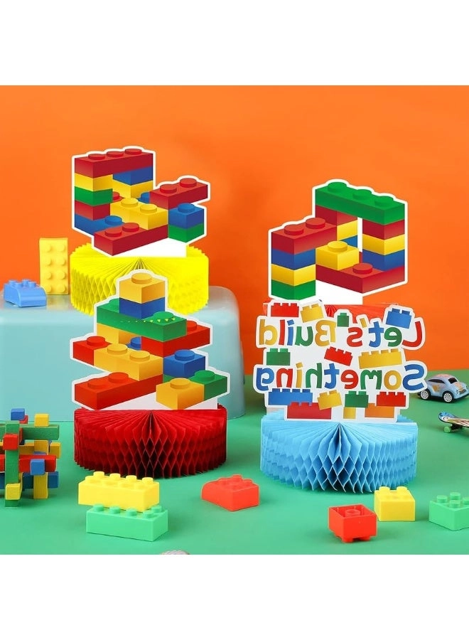 Building Block Honeycomb Centerpieces - 9 Pieces Birthday