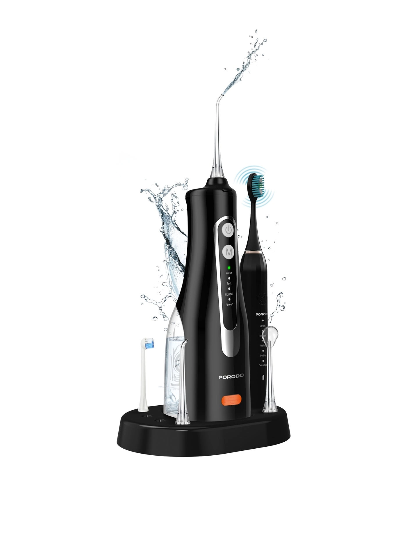 Porodo Electric Toothbrush - 1200mAh + Water Flosser - 300mL