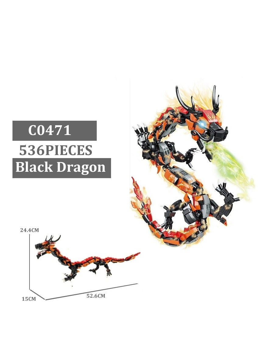 Building Blocks Set - Fantasy Black Dragon 536 pcs