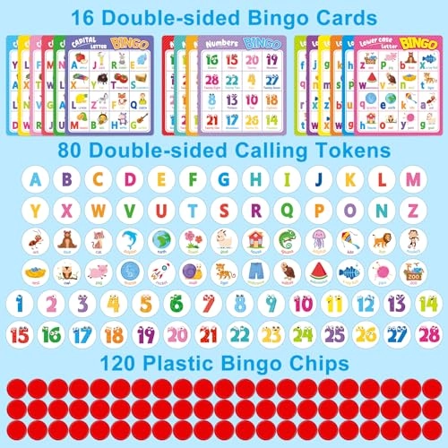 Alphabet Letter Bingo Cards - 17 years and up