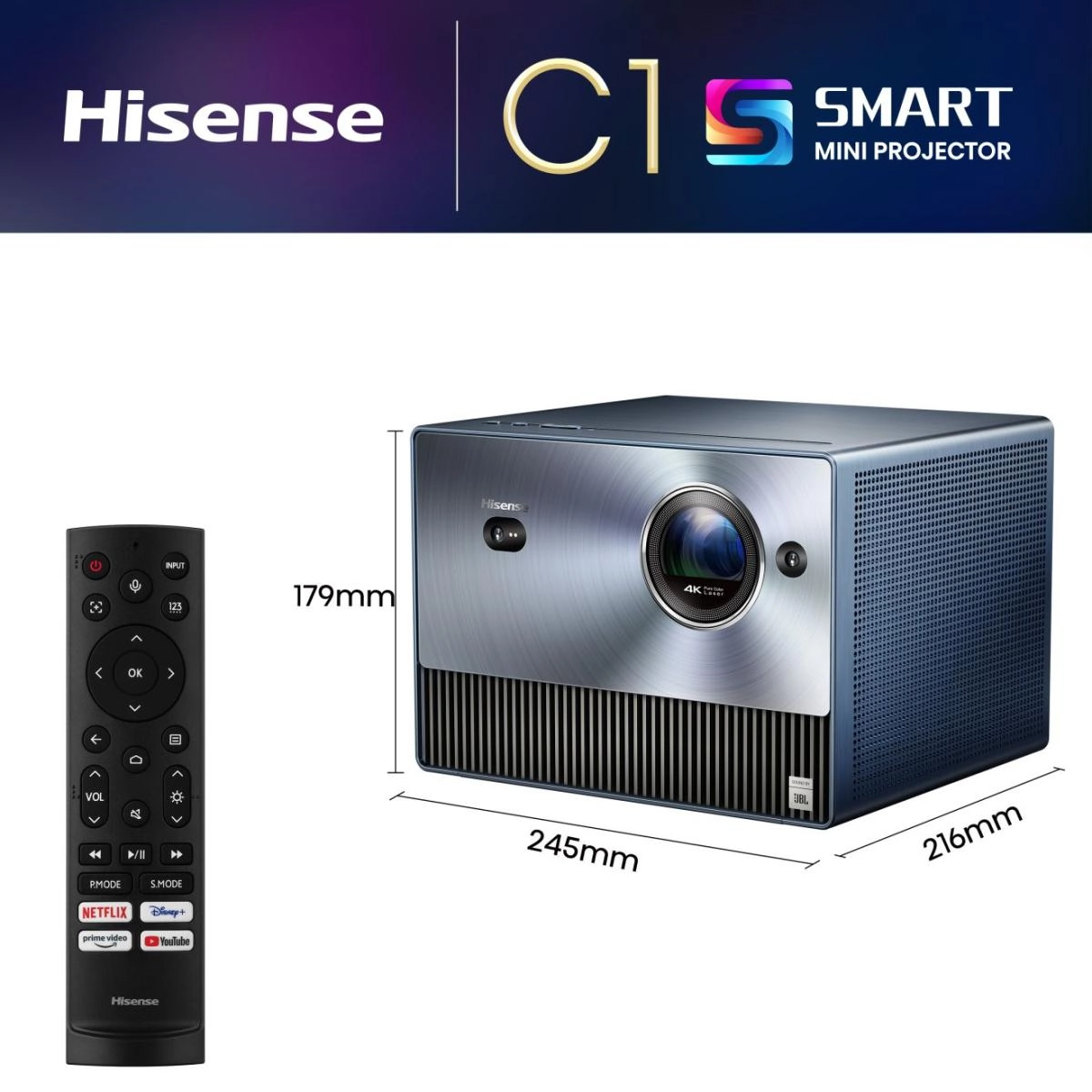 Hisense Laser Mini Projector C1 1600 ANSI lumens