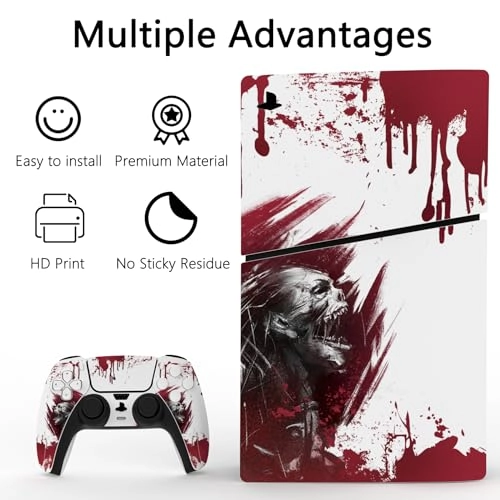 Skin Stickers for PS5 Slim - Vinyl Blood Zombie