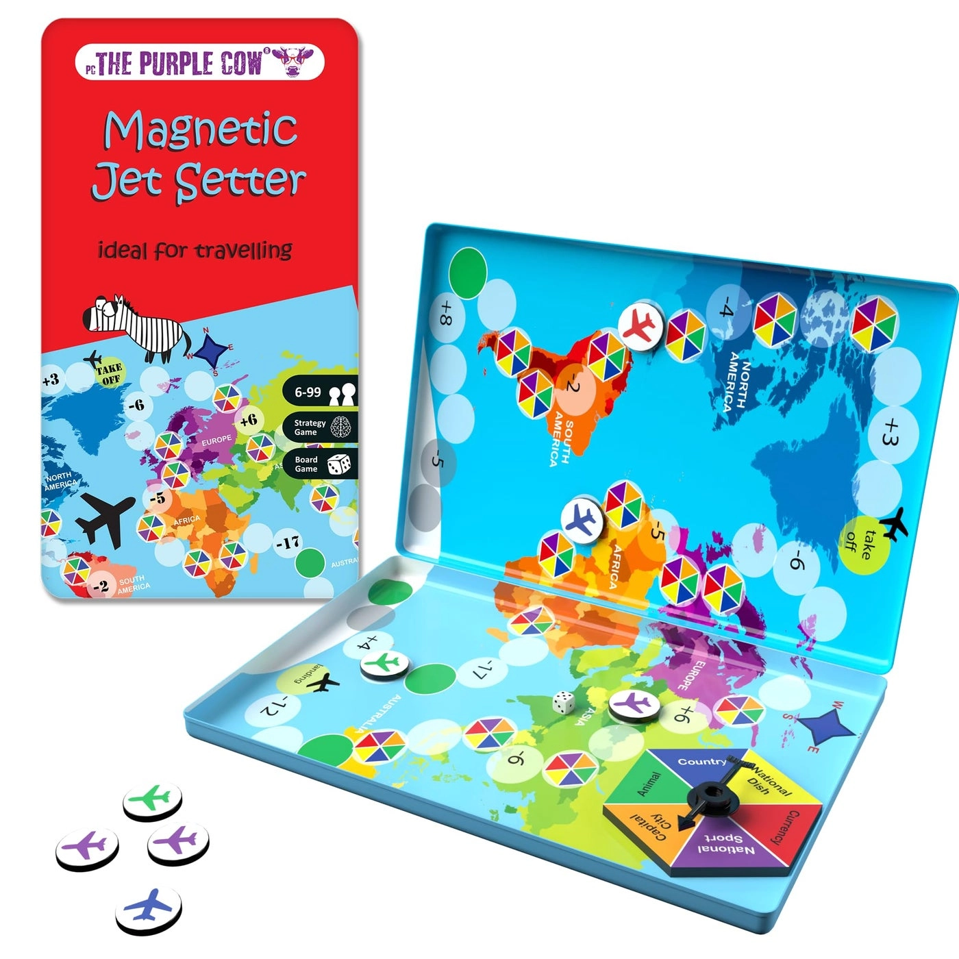 The Purple Cow Magnetic Game Box: Jet Setter