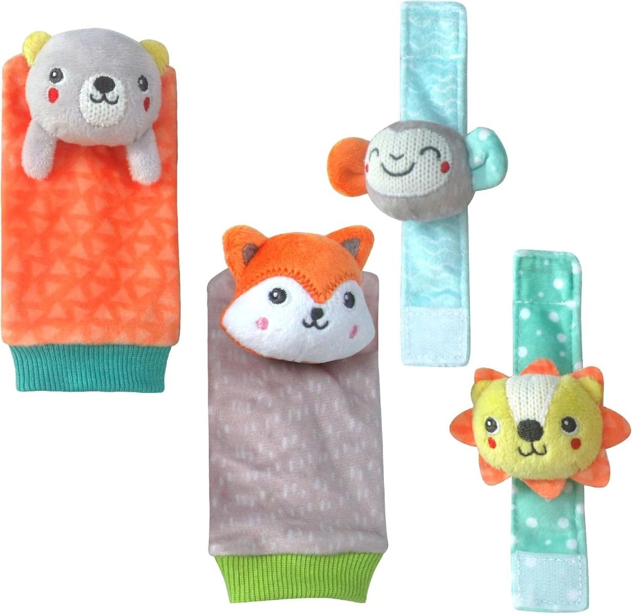 Foot And Wrist Rattle - 0 months fabric 4 pieces