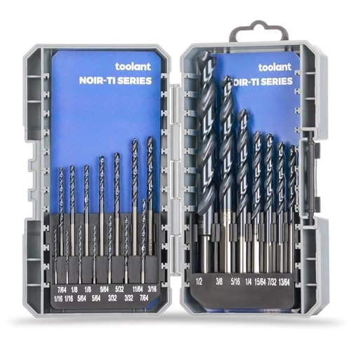 toolant Metal Drill Bit Set - Titanium Aluminum Nitride Coated 21piece