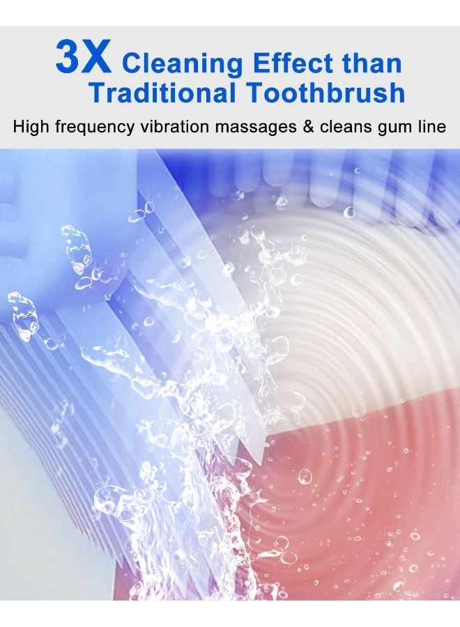 U-Shaped Ultrasonic Toothbrush - 360° Cleaning IPX7 Waterproof Rechargeable