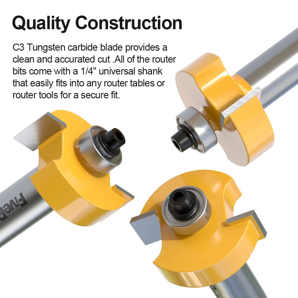 Rabbet Router Bit - 1/8" 1/4" 5/16" 3/8" 7/16" 1/2" 1/4 Inch