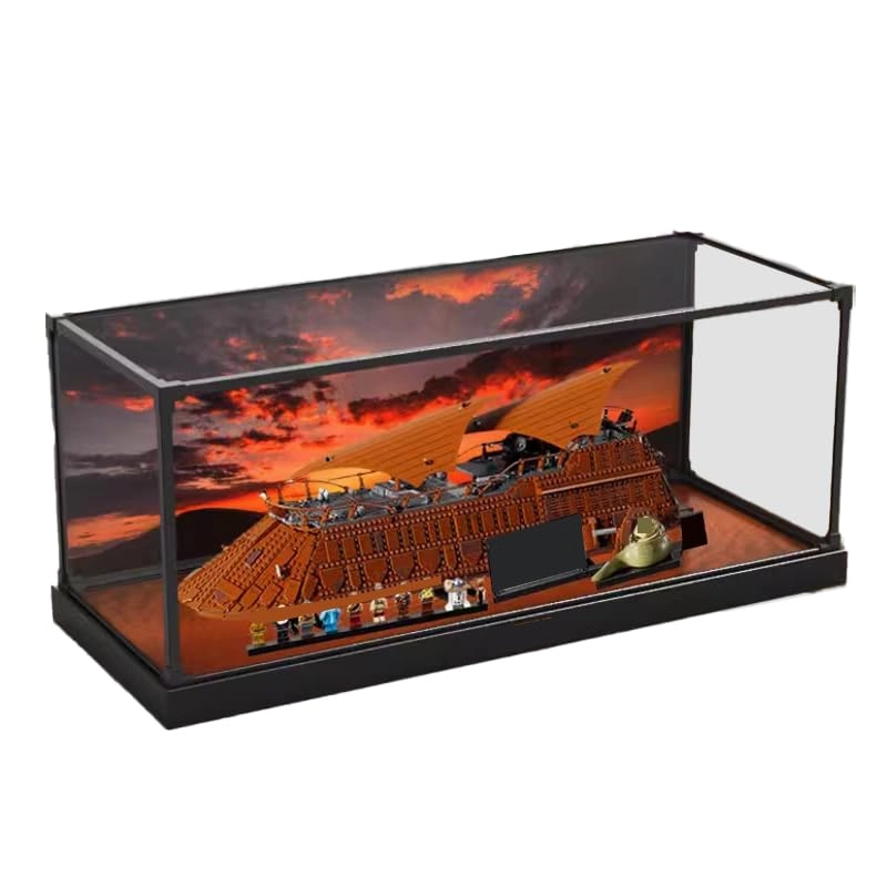 Clear Acrylic Display Case for Lego SW 75397 - 32.67x11.81x11.81in. Black Bottom+alloy Edge