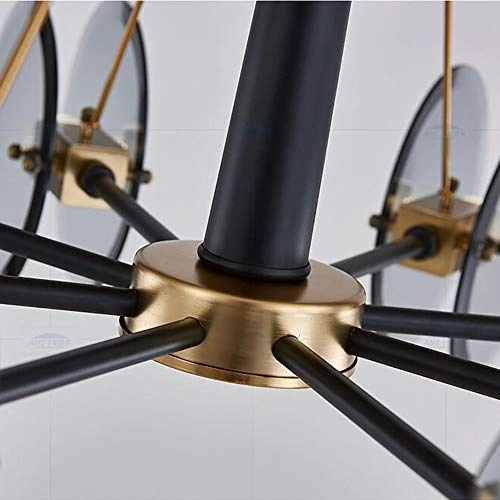 E14 Nordic Post-modern Creative Glass Chandelier - 8 head Soot cover