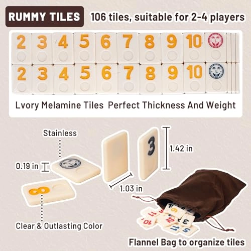 Rummy Cube Game Set - English 15 years and up 106 tiles